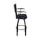 Holland Bar Stool Co Jackie with Arms 36 in. Swivel Bar Stool with Black Wrinkle Finish and Canter Twilight Seat 415 - alternate 5